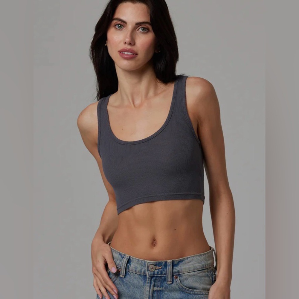 TALENTLESS Women's Crop Modal Tank in Steel Grey